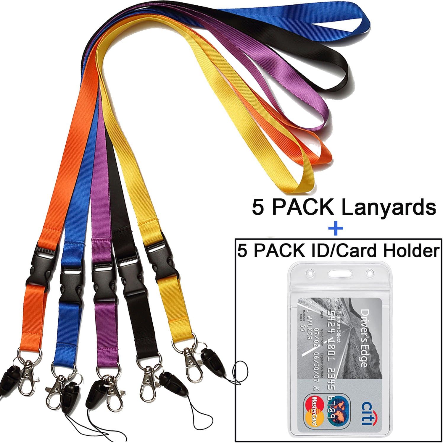YOUOWO 5 Pack Neck Safety Lanyards Detachable Buckle Enhanced Model