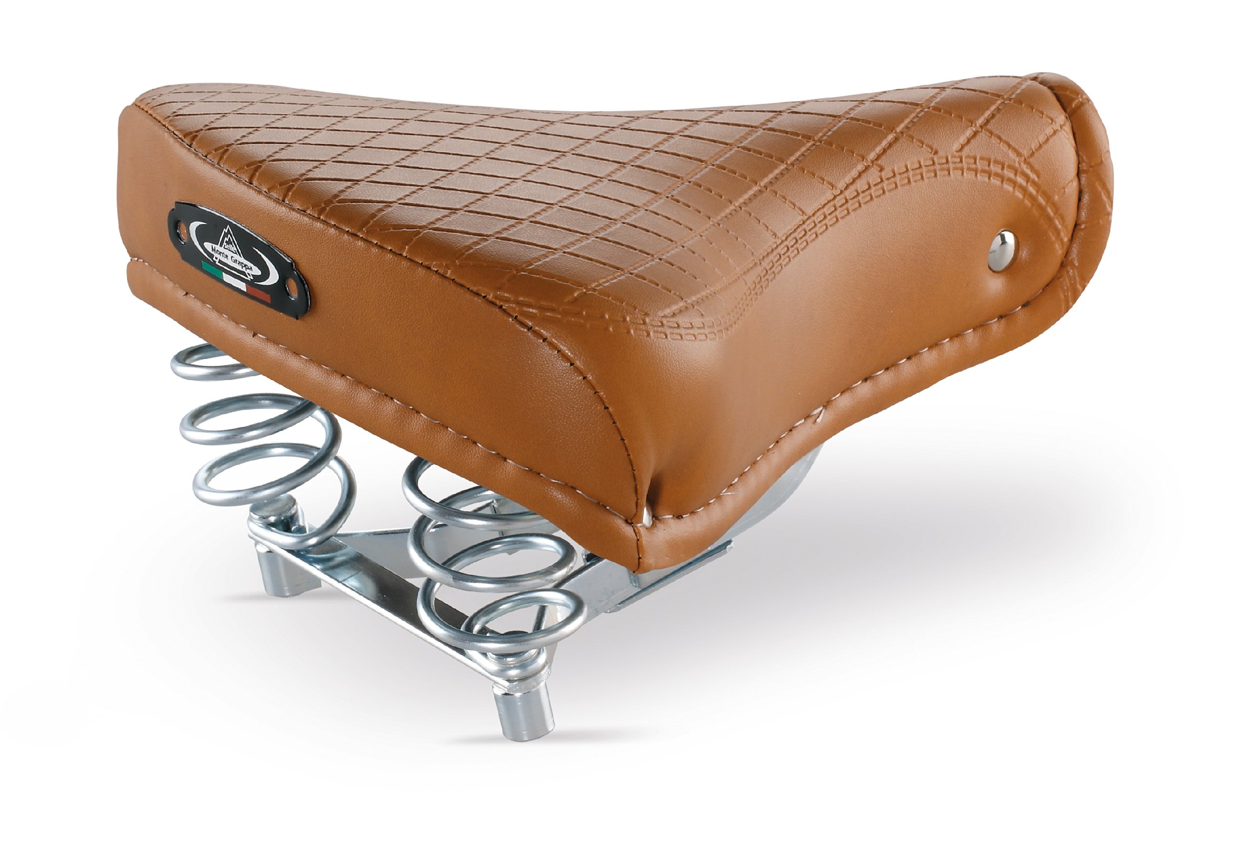 1750 Export Men and Women’s Leather Bicycle Saddle for City Bike Beach Cruiser Dutch Bicycle in Vintage Retro Look Made in Italy Brown