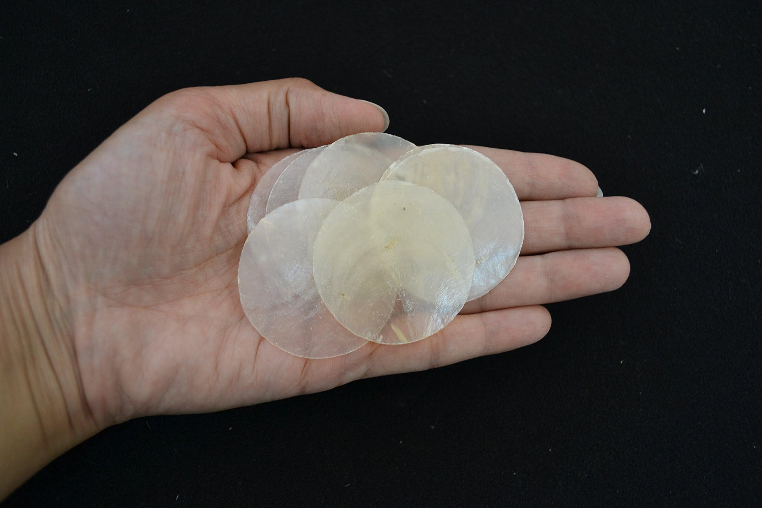 25 Pcs Round Capiz Sea Shell Blank No Hole Craft 2"