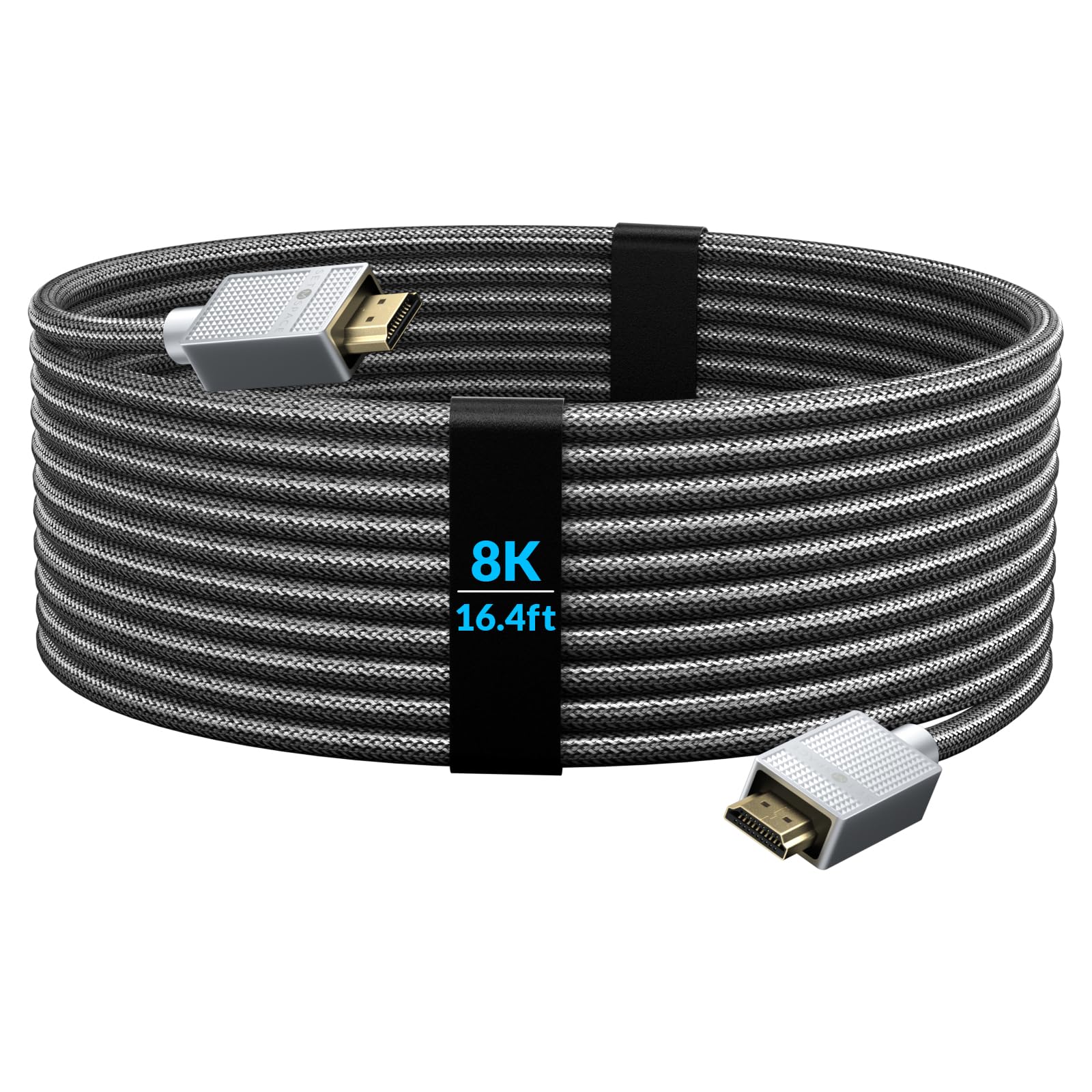 SETMSPACE HDMI Cable [Ultra High Speed HDMI HDMI 2.1 Cable 8K@60Hz | 4K@120Hz, 16.4ft Durable Braided Short HDMI Cord for Gaming Xbox, PS 4/5, Steam Deck, etc -Bandwidth Capability 48Gbps