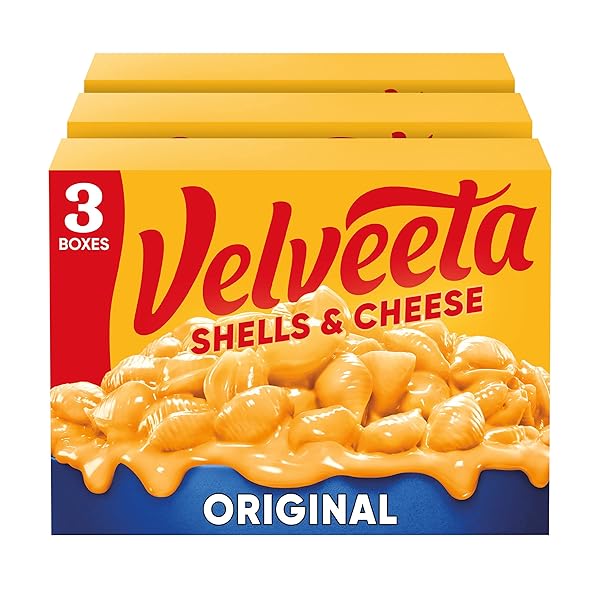 VELVEETA SHELLS & CHEESE ORIGINAL SHELL PASTA & CHEESE SAUCE, 3 CT PACK, 12 OZ BOXES