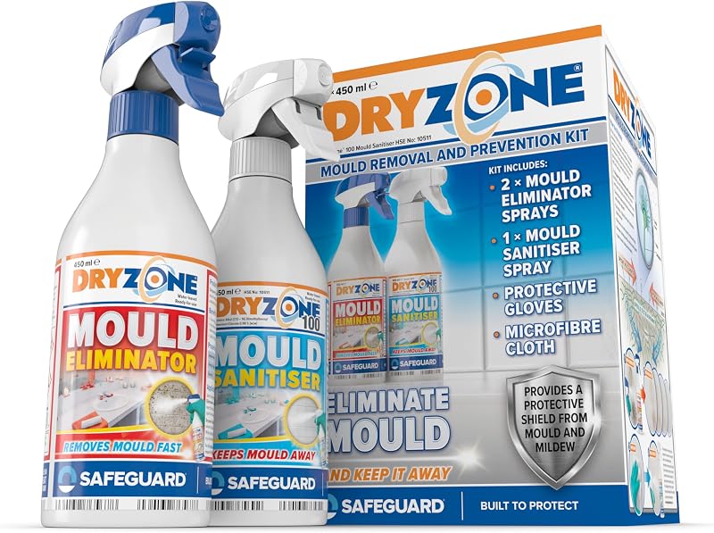 Dryzone Mould Remover & Prevention Kit - 3 x 450ml Dual-Action Spray