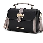 MKF Collection Satchel for Women - Vegan Leather Shoulder Bag With Top Handle, Crossbody Handbag Purse By Mia K