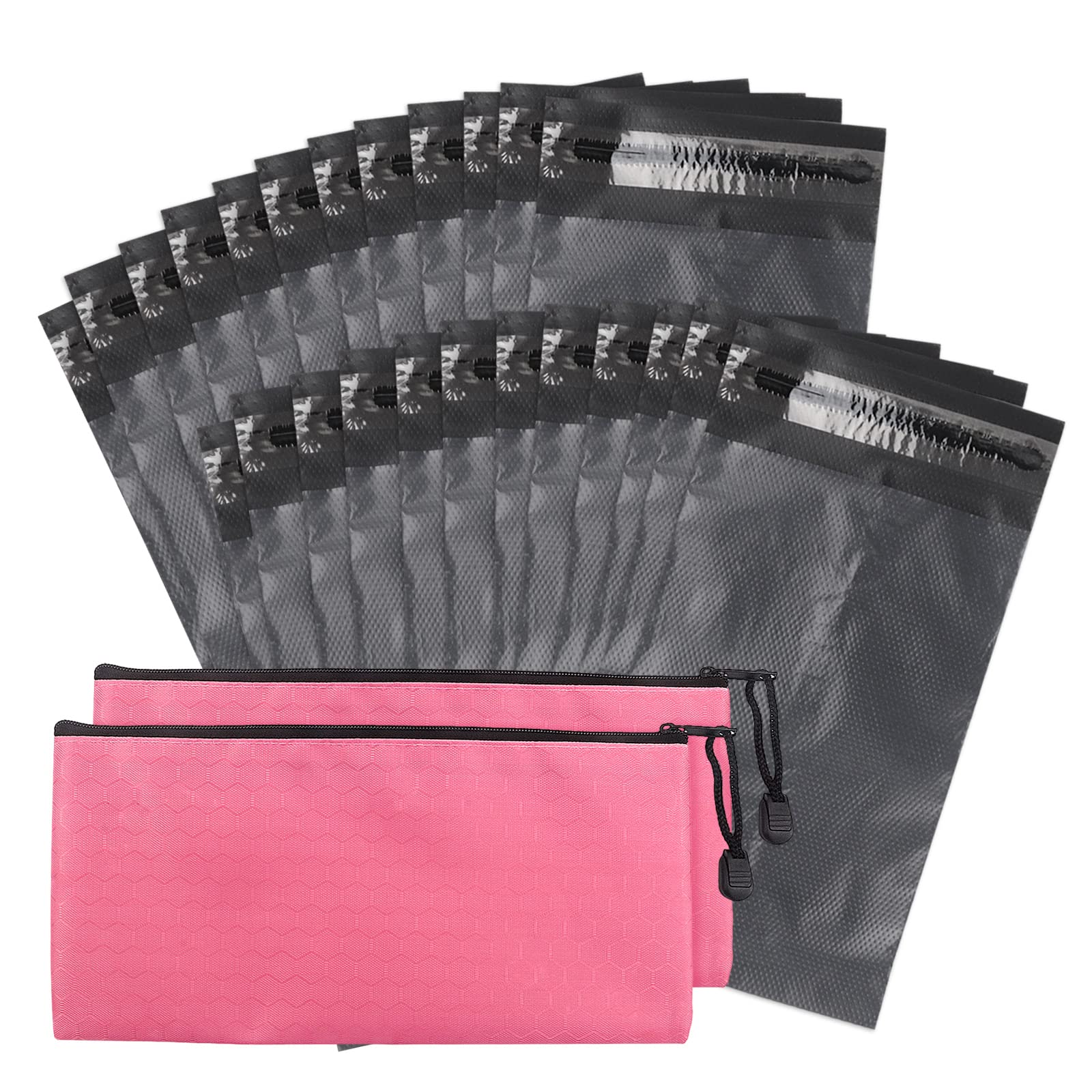 Sanitary Napkin Disposal Bags, Feminine Personal Disposal Bags, 200pcs Grey Opaque Bags and 2pcs Pink Sanitary Napkin Storage Bags for Sanitary Disposal, Tampons, Pads, and Liners