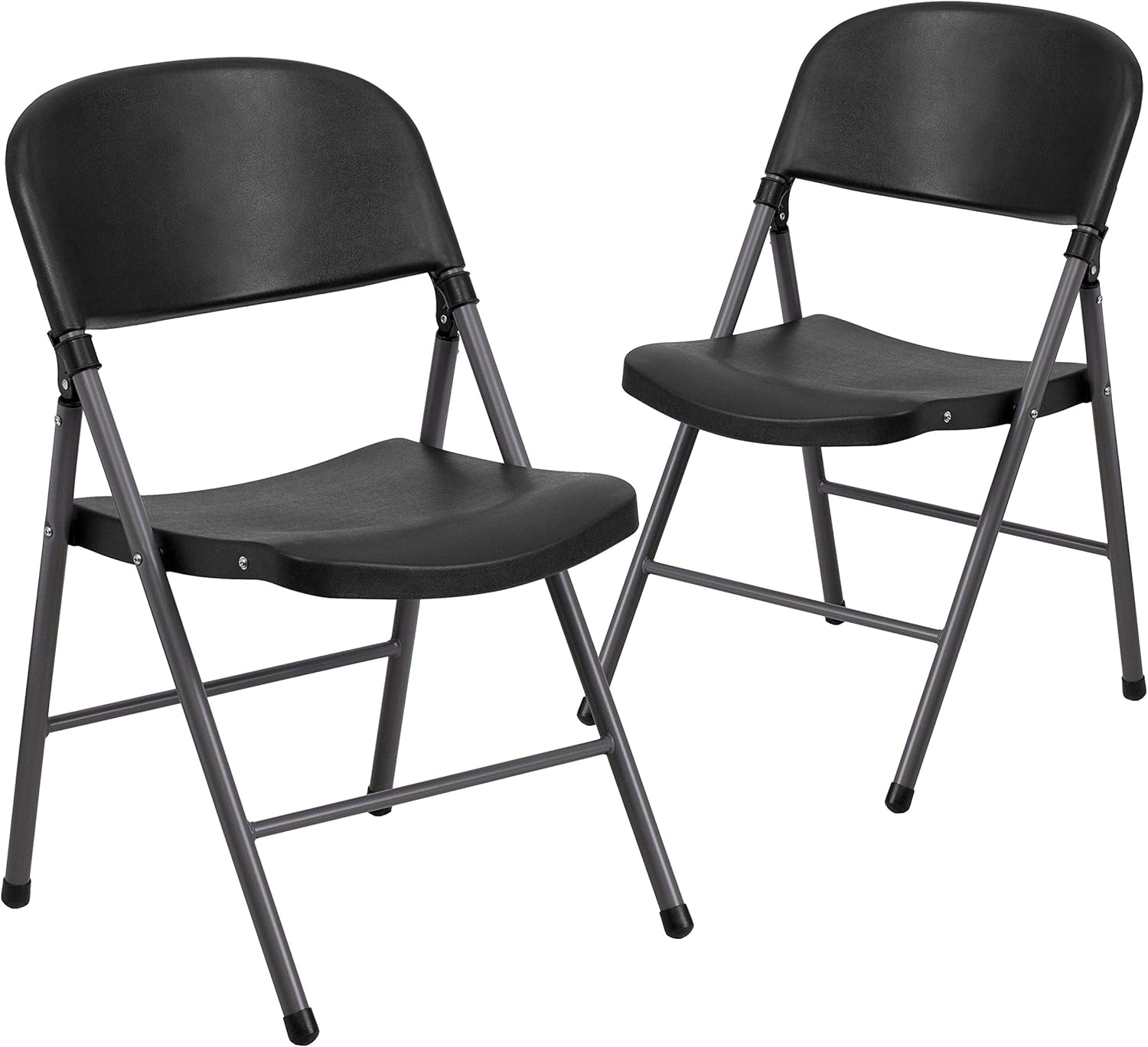 Flash Furniture 6 Pk. HERCULES Series 330 lb. Capacity Granite White Plastic Folding Chair with Charcoal Frame: Furniture & Decor