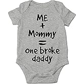 AW Fashions Me + Mommy = One Broke Daddy Baby Bodysuit Cute Newborn Outfit Infant Girl Clothes Boy Romper