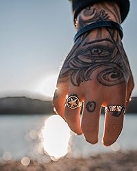 MAN-IQUE AUTHENTIC Handmade Plated Tri-Ring