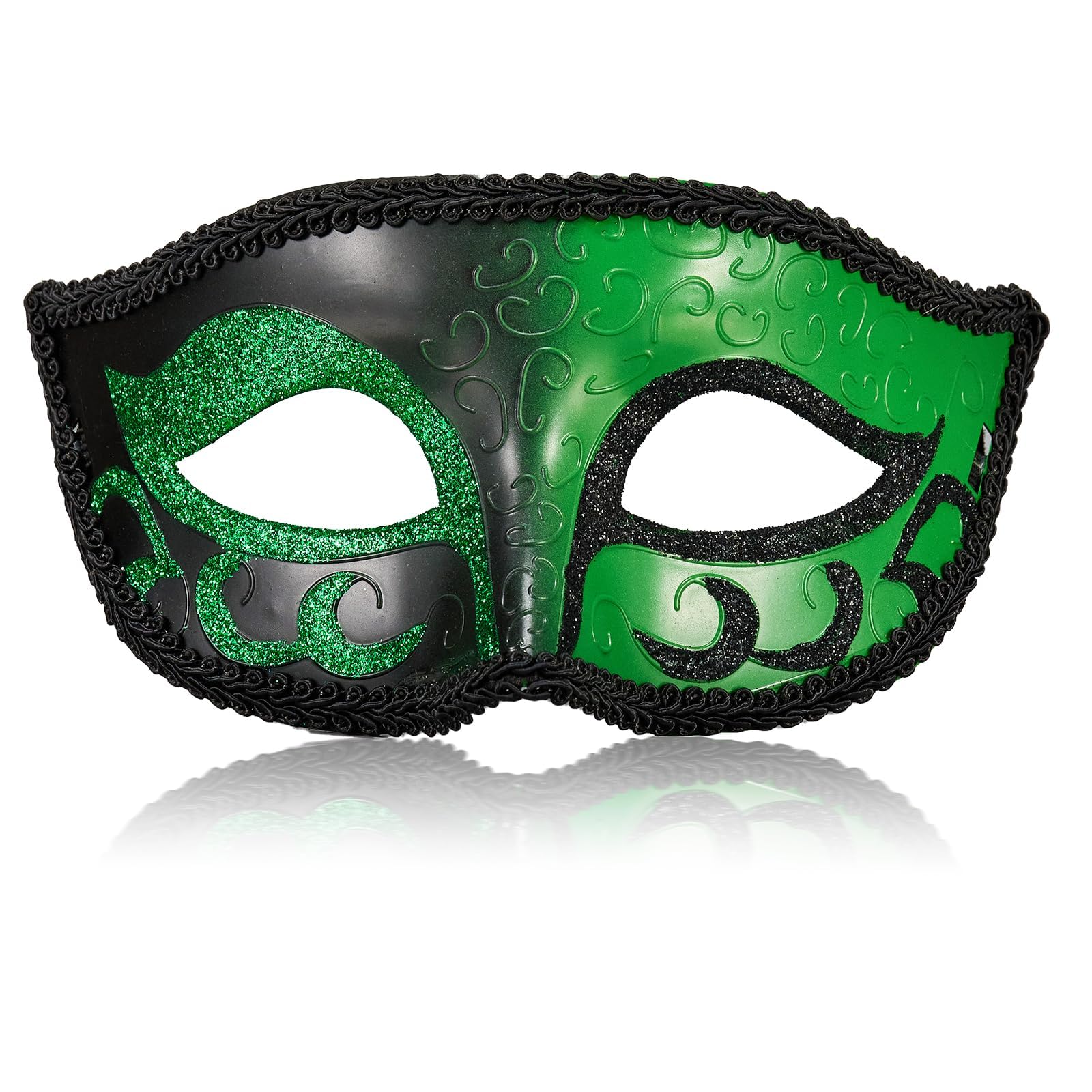 MYSEUNI Green Masquerade Masquerade Mask for Men Retro Venetian Mask Cosplay Halloween Masquerade Mask