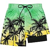 Olreco Youth Boys Swim Trunks with Compression Liner Boys Bathing Suit for Kids Swimsuits Teen Quick Dry Kids Board Shorts