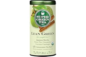 The Republic of Tea Lean Green SuperGreen Tea, Matcha And Garcinia Cambogia Tea Blend (36 Tea Bags)