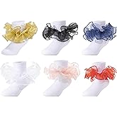Dicry Girls Double Lace Socks Turn Cuff Big Ruffle for Infant Toddler and Kids