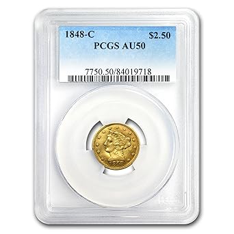 1848 C 250 Liberty Gold Quarter Eagle Au 50 Pcgs 250 Au