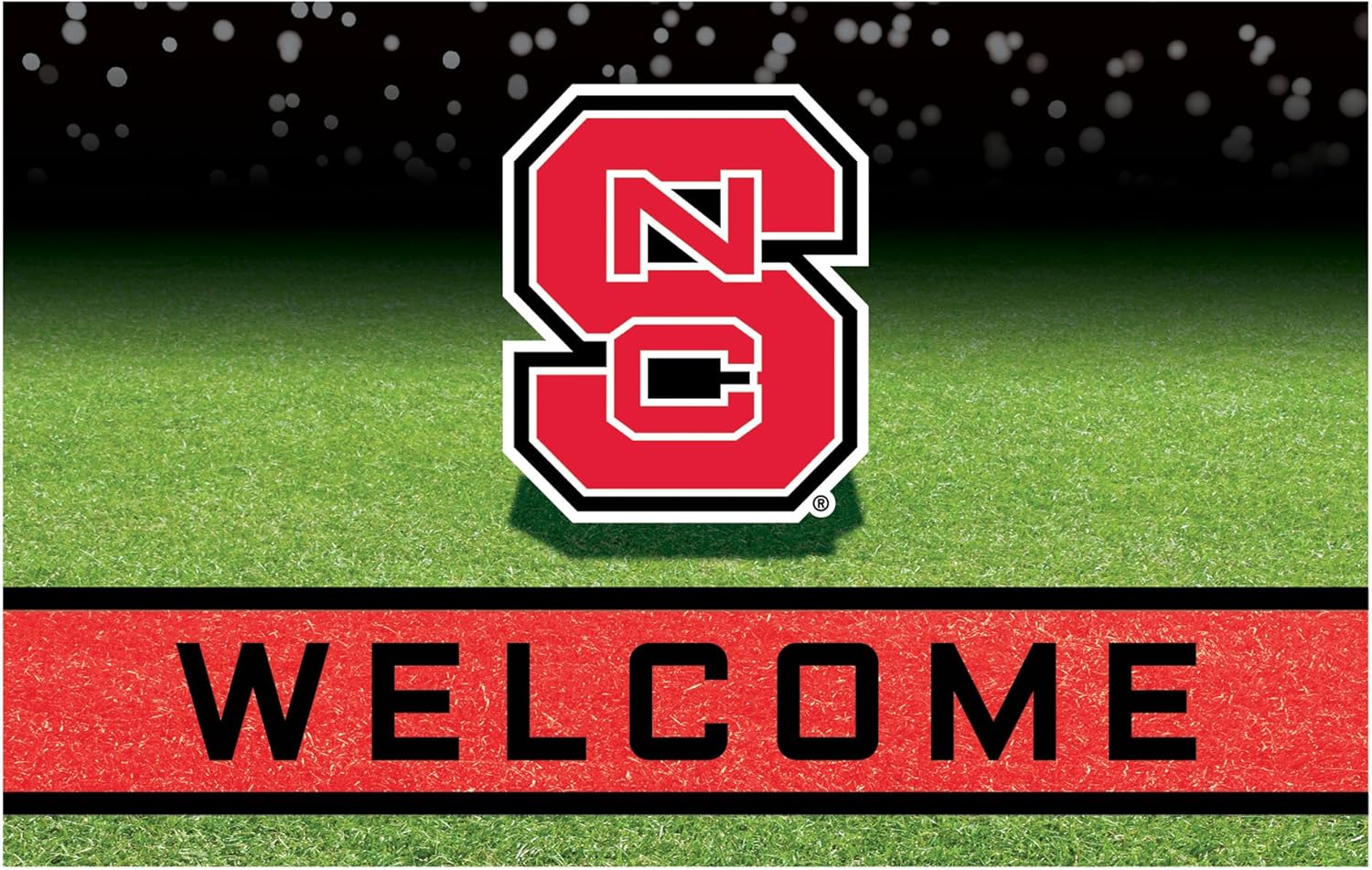 FANMATS 22119 Team Color Crumb Rubber North Carolina State University Door Mat, 1 Pack, One Size