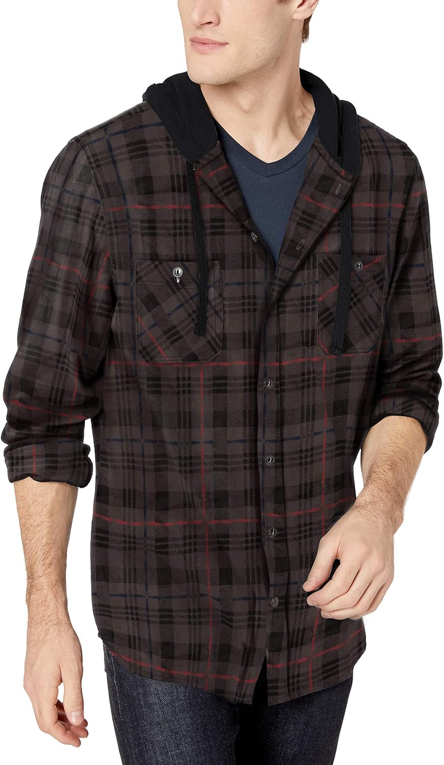 Unionbay Men's Classic Flannel Hoodie: Clothing