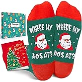 HAPPYPOP Christmas Socks for Kids - Snowman Gingerbread Gnome Deer Gifts, Merry Xmas Cards