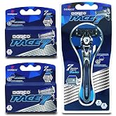 Dorco Pace 7 - Shaving Razor System for Men with Seven Curved Blades - Value Pack (10 Cartridges + 1 Handle)
