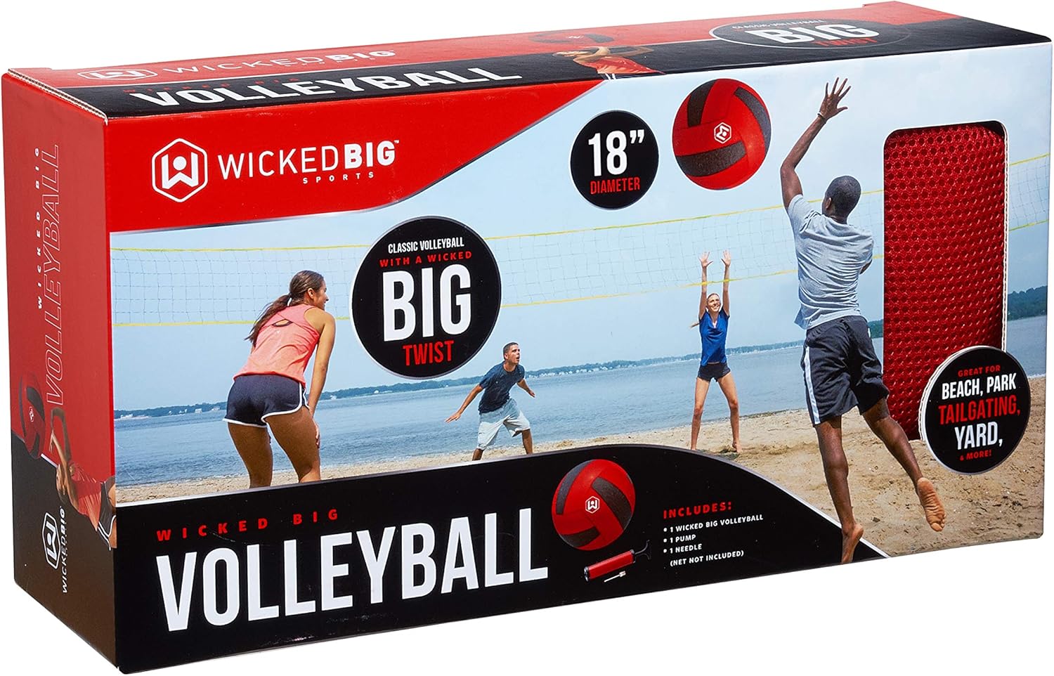 Wicked Big Sports Volleyball-Supersized Volleyball Outdoor Sport Tailgate Backyard Beach Game Fun for All, Model:95701: Toys & Games
