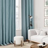Deconovo Linen Effect 100% Blackout Curtains Stone Blue W52 x L72 2 Panels view 5