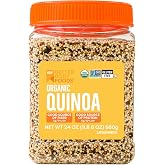 BetterBody Foods Organic Tri-Color Quinoa 1.5 lb, 6g Complete Plant Protein | Tri-Color Quinoa, Gluten-Free Grain, Vegan Grain, Low-Glycemic, Rice Replacement, Good Fiber, Amino Acids, Meal Prep