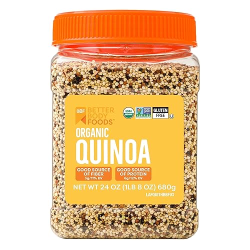 BetterBody Foods Organic Quinoa, Vegan, Gluten Free, Low Glycemic Rice Replacement, 24 ounce