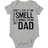 CBTwear Don’t Look at Me That Smell Is Coming From Dad - Baby Clothes - Funny Newborn Bodysuit Outfits for Boys and Girls