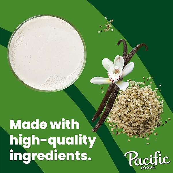 PACIFIC FOODS UNSWEETENED VANILLA HEMP MILK, PLANT BASED MILK, 32 OZ CARTON