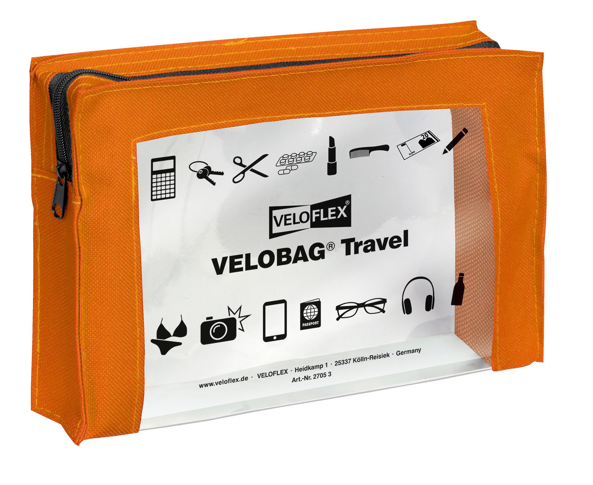 Veloflex velobag XXS Folder A5 Made of PP with Reinforced Textile Edges Travel, A5 Orange