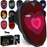 MEGOO Led Mask with Bluetooth Programmable App,Light Up Digital Face Mask | Shining led face transforming Changing mask for Adult Kid,for Halloween Masquerade Dj Rave Cosplay Party,for teenage boy gift