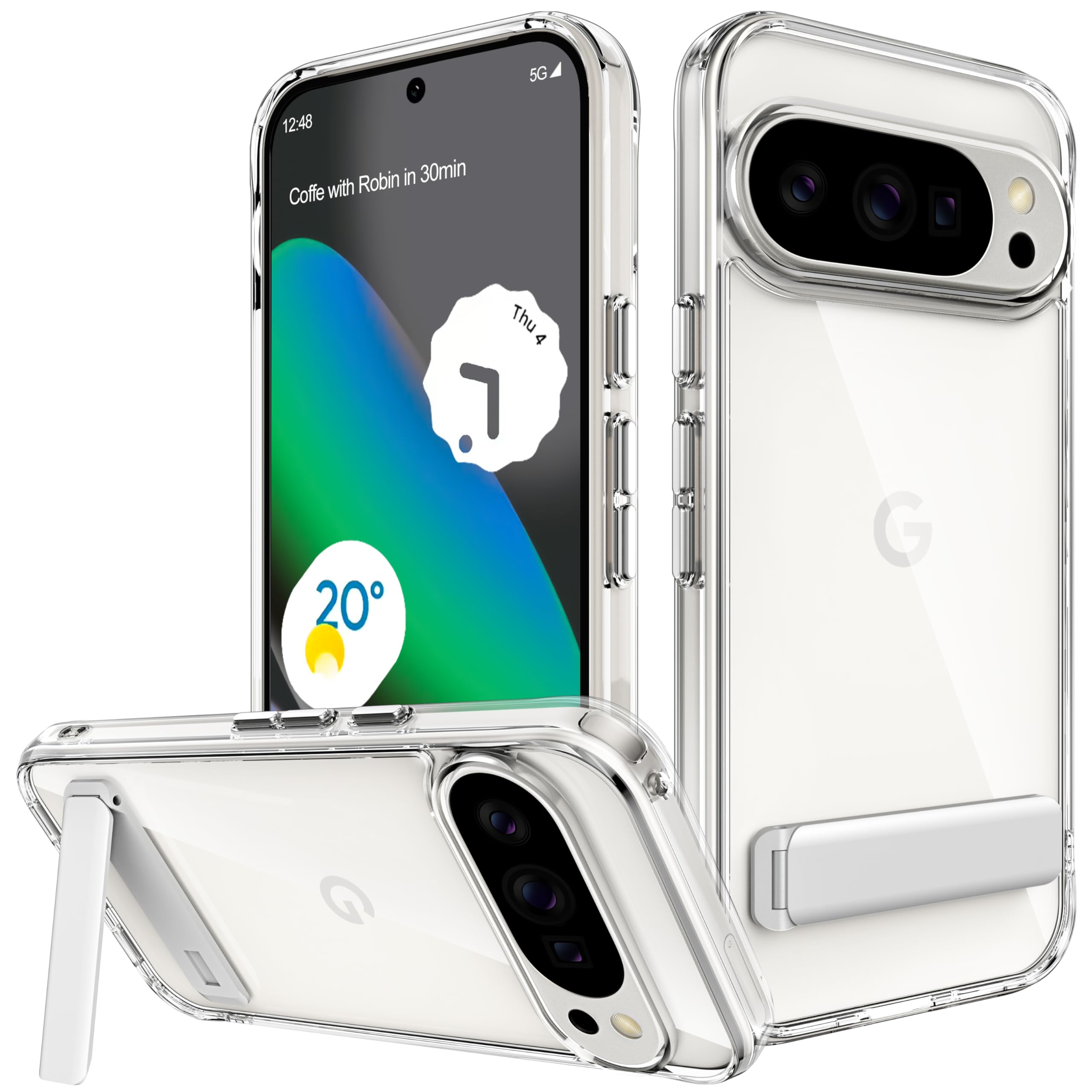 Photo 1 of ANTSHARE for Google Pixel 10 /Google Pixel 10 pro Case with Kickstand, Diamond Clear & Military-Grade Drop Protection,Anti-Scratch Hard PC Back, Slim Anti-Yellowing 2025
