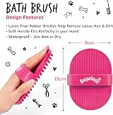 BUGALUGS Bath Brush for Dogs & Cats – Wet or Dry Use (Pink, 2 Pack) view 9