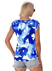 AUSELILY Womens Cap Sleeve T-Shirt Casual Loose Fit
