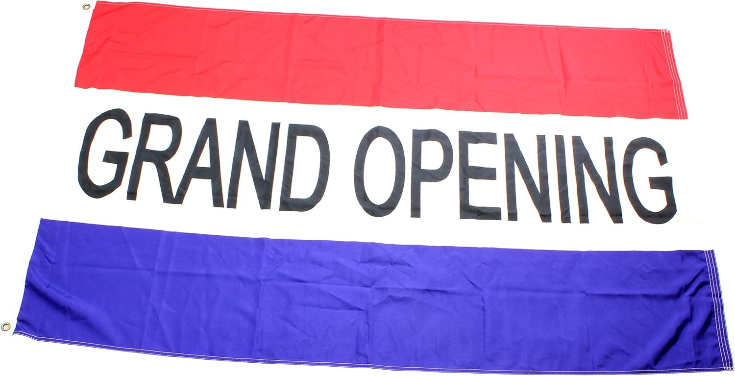 Displays2go Message Banner That Reads"Grand Opening" in