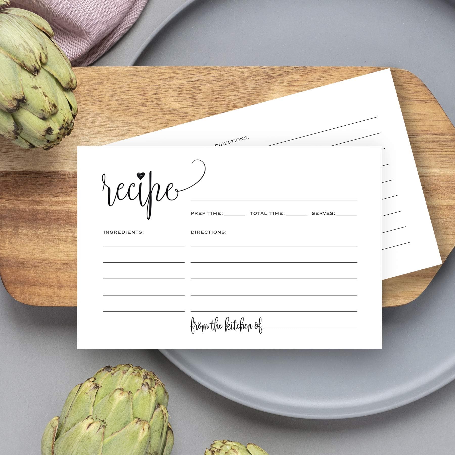 Bliss CollectionsBliss Collections Recipe Cards, Heart Script, Double-Sided Cards for Family Recipes, Wedding Showers, Bridal Showers, Baby Showers and Housewarming Gifts, 4"x6" (50 Cards)