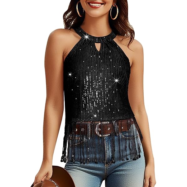 Amazon.com: Sparkly Sequin Tank Top Camisole Adjustable