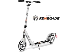 Hurtle Renegade Kick Scooters for Kids Teenagers Adults- 2 Wheel Kids Scooter with Adjustable T-Bar Handlebar - Alloy Anti-Slip Deck - Portable Folding Scooters for Kids with Carrying Strap