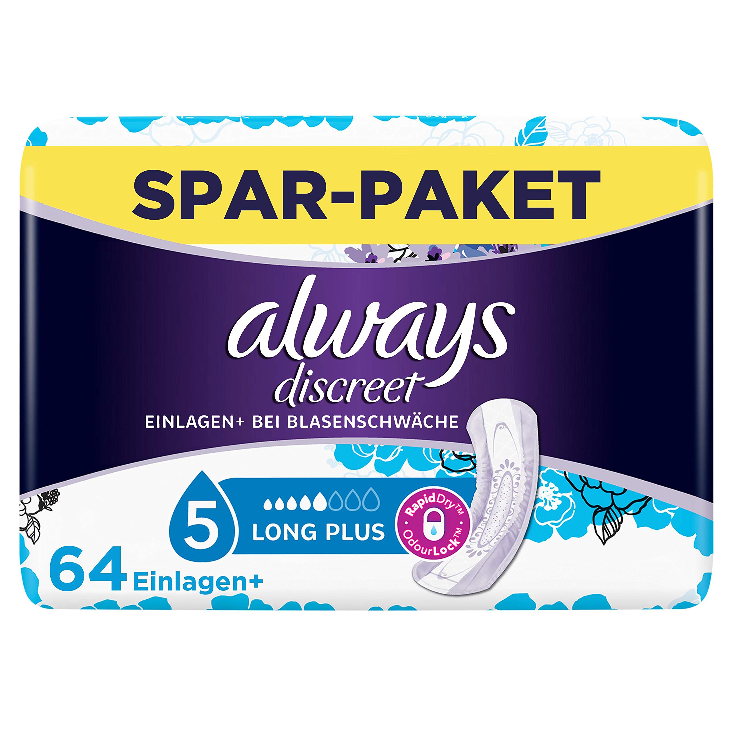 Always Discreet for Sensitive Bladder Long Plus Pads 64ct Ecommerce FFU