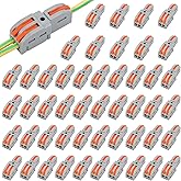 Linkstyle 50PCS Lever Nut Wire Connectors, DIY Splicing 2/4/6/8/9/10 Way Compact Splitter Docking Terminal Block, Mini Electr