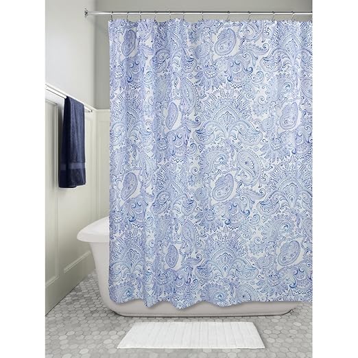 InterDesign Paisley Fabric Shower Curtain, 72x72Inch, Blue Amazon.ca