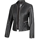 Decrum Leather Jacket Women - Casual Real Lambskin Womens Leather Jacket