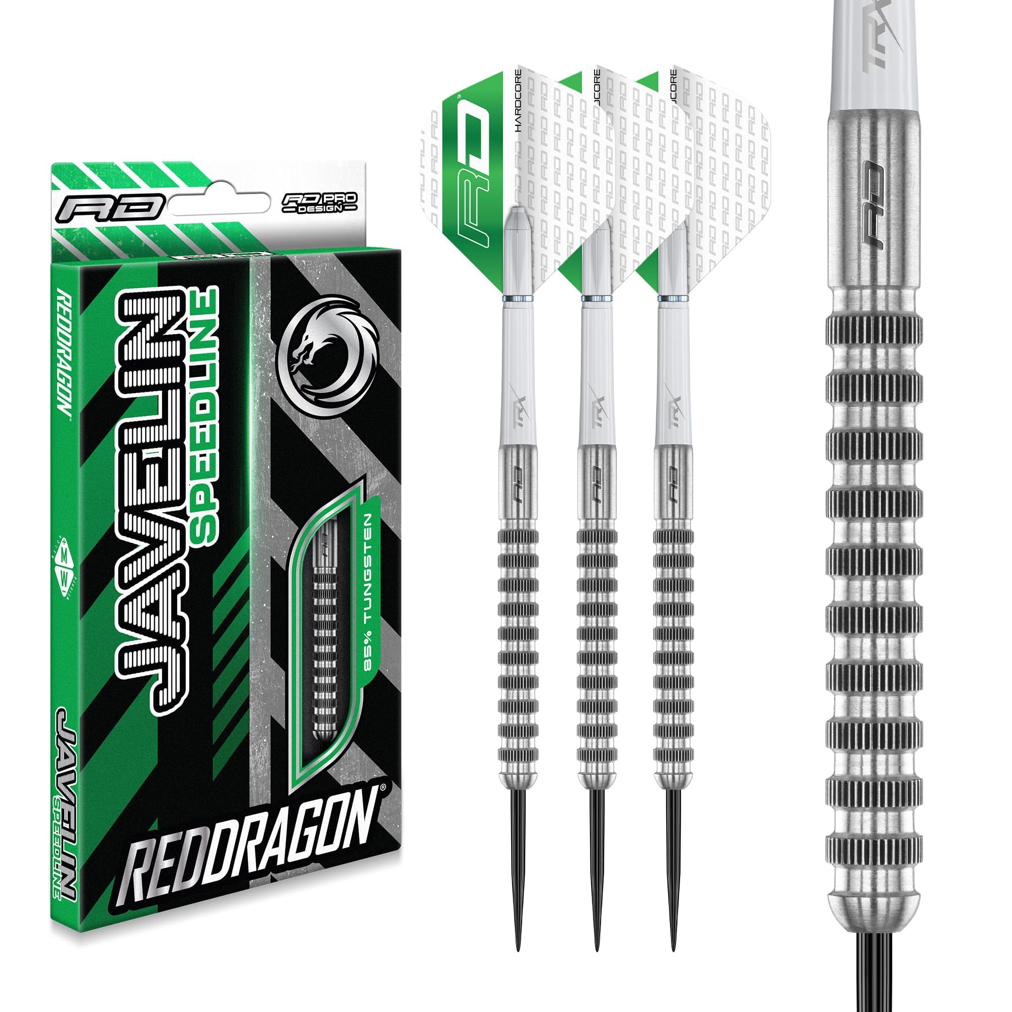 RED DRAGON Darts – Javelin Speedline Series 26g – Professional 85% Tungsten Steel Tip Darts Set with Dart Flights and Shafts