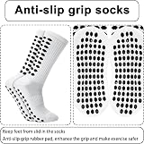 Zuimei 3 Pairs Football Grip Socks Men Anti-Slip White Blue Black view 4