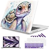 Mektron for 2025 MacBook Pro 14-inch M5 Case A3434 Fits 2024-2021 M4 A3112 A3401 A3185 M3 A2918 A2992 M2 A2779 M1 A2442 Pro/Max, Printed Plastic Hard Shell Laptop Cover, Cute Turtle