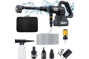 MIMYTH Cordless Pressure Washer; 1200PSI Brushless Black Cordless Power Washer with Brushless Motor, 4.0Ah Battery&Charger, 6-in-1 Nozzle, 3 Power Level Touch Screen; powerwasher for Cars/Yard