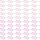 Konohan 50 Pairs Heart Shaped Sunglasses Bulk, Women Colorful Rimless Transparent Heart Glasses for Valentine's Day Party
