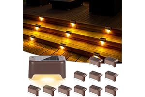 COOZAMING Solar Deck Lights Outdoor,Solar Step Lights Waterproof Led Light for Outside Stair,Fence,Yard,Garden,Patio,and Path