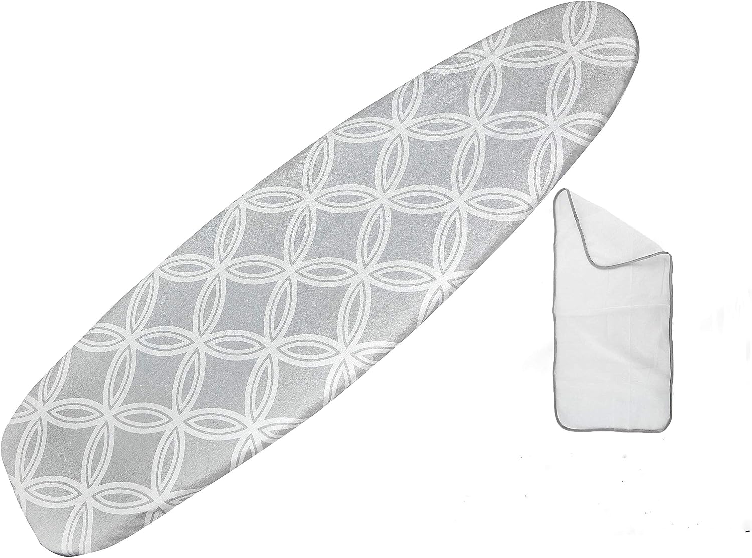 Extra Thick 7mm ironing board cover Designed in the UK. Ironing board covers fit all boards 145 cm in length and 54cm in width. ironing board covers large and medium.Full-Size Scorch Resistant Padding