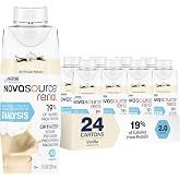 NOVASOURCE Renal Vanilla Dialysis Protein Shakes, 8 Fl Oz, 24pk | Nutritionally Complete Formula for Dialysis Patients, (2.0 kcal/mL) (475 Calories, 22g Protein), Pack of 24