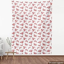 Lunarable Asian Fabric by The Yard, Japanese Carp