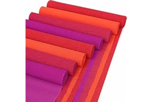 RANSLEN 8 Rolls Crepe Paper Streamers 25 x 250cm 4 Colors Crepe Paper Roll Decorative Craft Streamer for DIY Gift Wrapping Paper Birthday Wedding Holiday Party Decorations (Dark Red/Red/Orange-Red/Rose Red)