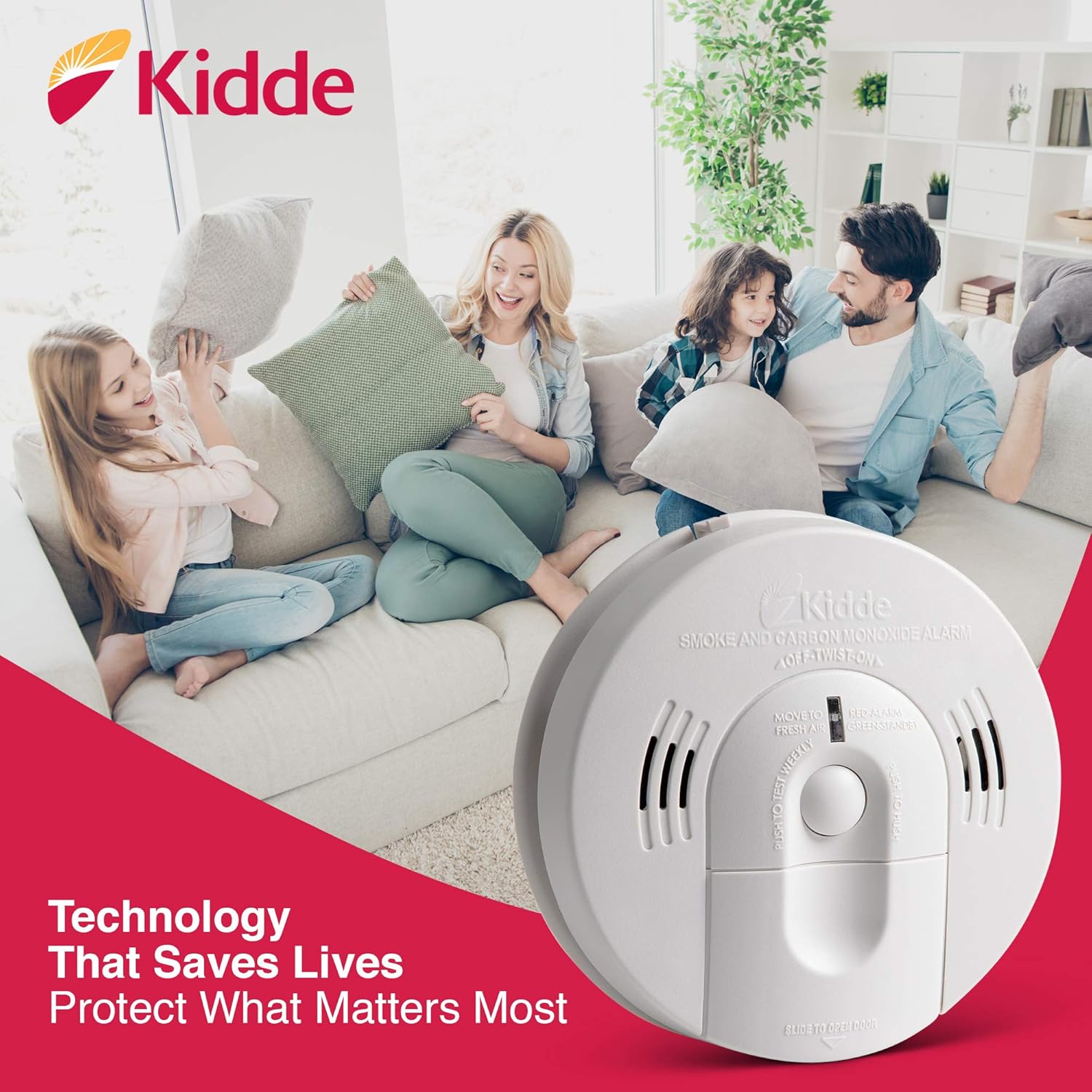 Kidde 21026043 Battery-Operated(Not Hardwired) Combination Smoke/Carbon Monoxide Alarm with Voice Warning KN-COSM-BA - - 